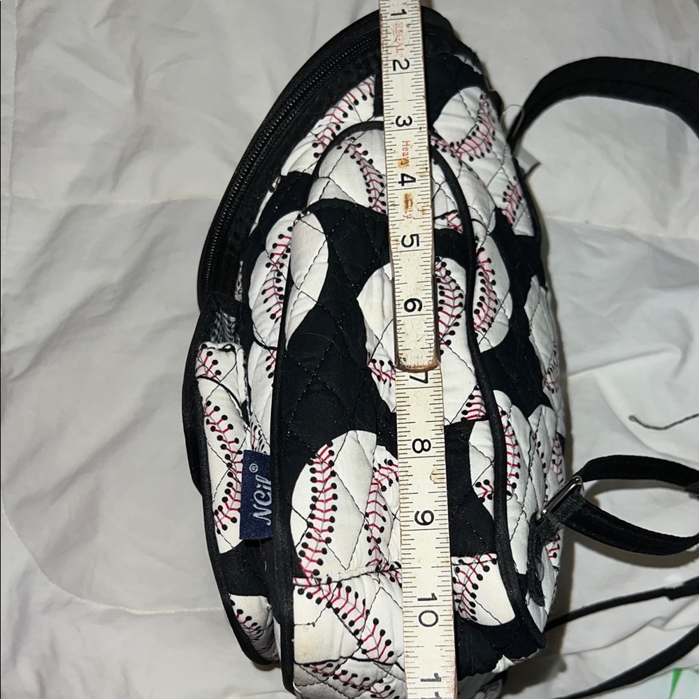 Quilted Baseball Pattern Backpack - Picture 8 of 16